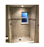 Porcelain Pebbles Tile Art Mosaics Glazed Blue Ceramic Tiles for Bathroom Shower Floor【Pack of 5 Sheets】