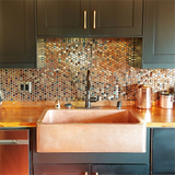 Hexagon Stainless Steel Mosaic Tile Bronze Copper Color Black Bathroom Kitchen Backsplash Shower Floor Tiles Accent Mosaics Tile Sheets