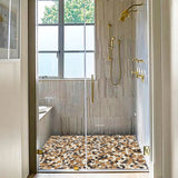 Yellowstone Matte Ceramic Pebbles Tile for Shower Floor Bathroom Backsplash Mosaic Art Tile【Pack of 5 Sheets】