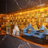 Gold Wall Backsplash Tile 3D Wall Panels Metal Mosaic Sheets for Wall Backsplash Hotel Lobby Bar【Pack of 5 Sheets】