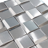 Silver Wall Backsplash Tile 3D Wall Panels Metal Mosaic Sheets for Wall Backsplash Hotel Lobby Bar【Pack of 5 Sheets】