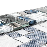 Backsplash Tile for Kitchen Teal Blue Square Glass Mosaic Tiles for Kitchen Backsplash Bathroom Wall【Pack of 5 Sheets】
