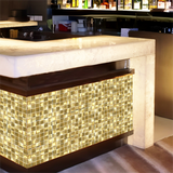 Gold Wall Backsplash Tile 3D Wall Panels Metal Mosaic Sheets for Wall Backsplash Hotel Lobby Bar【Pack of 5 Sheets】