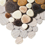 Parrotile Yellowstone Matte Ceramic Pebbles Tile for Shower Floor Bathroom Backsplash Mosaic Art Tile Box of 5 Sheets PT82