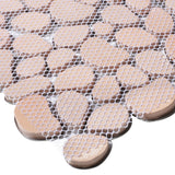 Metal Pebble Mosaic Tiles, 5 Sheets Stainless Steel Backsplash Tile Mesh Mounted, Silver Metal Tile for Kitchen Bath Backsplash Shower Floor【Pack of 5 Sheets】