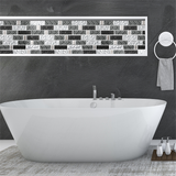 Glass 3D Tiles for Kitchen Bathroom Wall Backsplash Brown Silver Luxury Textured Art Mosaic Interlocking Glass Bricks Accent Tile【Pack of 5 Sheets】
