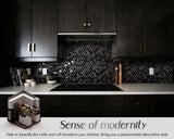 Blujellyfish Black Metallic Hexagon Honeycomb Backsplash Tile for Kitchen Bathroom Accent Wall【Pack of 5 Sheets】