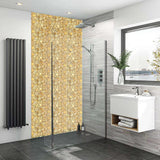 Blujellyfish Wall Backsplash Tile Gold Bubble Mosaic Tile Kitchen Bathroom【Pack of 5 Sheets】