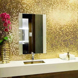 Golden Stainless Steel Tiles Penny Round Mosaic for Kitchen Accent Wall Backsplash Bathroom Shower Floor【Pack of 5 Sheets】