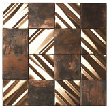 Blujellyfish 3D Antique Copper Tile for Backsplash Accent Wall Real Bronze Mosaic【Pack of 5 Sheets】