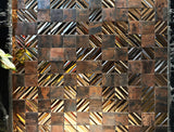 Blujellyfish 3D Antique Copper Tile for Backsplash Accent Wall Real Bronze Mosaic【Pack of 5 Sheets】