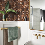 Blujellyfish 3D Antique Copper Tile for Backsplash Accent Wall Real Bronze Mosaic【Pack of 5 Sheets】