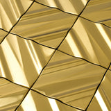 Blujellyfish Gold 3D Wall Panels Metallic Chevron Backsplash Tile Decorative Wall Tile【Pack of 5 Sheets】