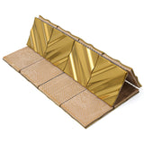 Blujellyfish Gold 3D Wall Panels Metallic Chevron Backsplash Tile Decorative Wall Tile【Pack of 5 Sheets】