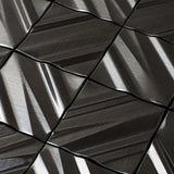 Blujellyfish Black 3D Wall Panels Metallic Chevron Backsplash Tile Decorative Wall Tile【Pack of 5 Sheets】