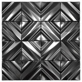 Blujellyfish Black 3D Wall Panels Metallic Chevron Backsplash Tile Decorative Wall Tile【Pack of 5 Sheets】