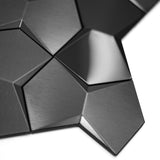 Blujellyfish Black 3D Wall Panels Metallic Long Hexagon Backsplash Tile【Pack of 5 Sheets】