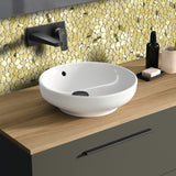 Golden Metal Pebble Mosaic Tiles,Stainless Steel Backsplash Tile,Gold Wall Tiles for Kitchen Bathroom Shower Backsplash【Pack of 5 Sheets】