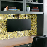 Golden Metal Pebble Mosaic Tiles,Stainless Steel Backsplash Tile,Gold Wall Tiles for Kitchen Bathroom Shower Backsplash【Pack of 5 Sheets】