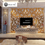 TST Mosaic Collages Golden White Flowers Tulip Pattern Picture Art Wall Tiles