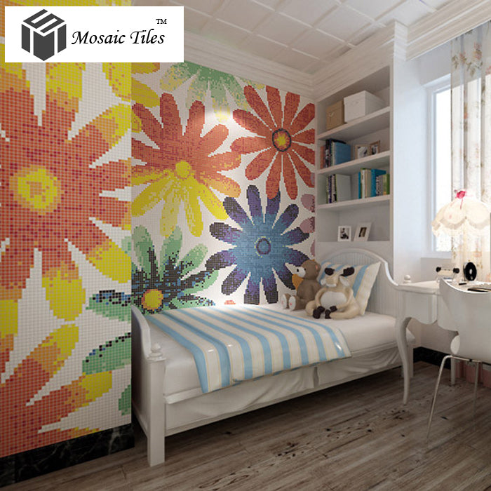 TST Mosaic Collages Candy Color Flowers Patterns Art Mosaic Tiles Colorful Childhood 