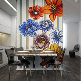 TST Mosaic Collages Big Colorful Flowers Puzzle Patterns Wall Deco Art Mosaic Tiles