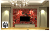 TST Mosaic Collages Romantic Red Rose Background Art Wall Deco Crystal Glass Tiles