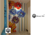 TST Mosaic Collages Big Colorful Flowers Puzzle Patterns Wall Deco Art Mosaic Tiles