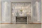 TST Mosaic Collages Silver Vines Flower Pattern Home Hotel Deco Art Mosaics