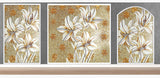 TST Mosaic Mural White Lily Flower Parquet Customized Art Wall 