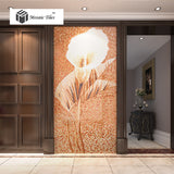 TST Mosaic Mural White Calla Lily Flower Parquet Pattern Art Wall Picture