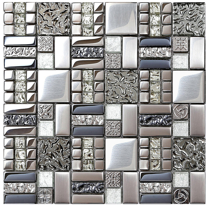 Luxurious Home Decoration Bright Color Bevel Glass White Metal Porcelain  Mosaic Mirror Mosaic Tile Brick 3D Wall Tiles Mosaic - China Glass Mosaic  Tile and Mosaic Tile