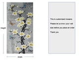 TST Mosaic Murals Butterfly Flowers Mirror Background Mosaic Picture TSTBSM012