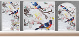 TST Mosaic Mural Nature Spring Birds Interior Art Wall Parquet Design 