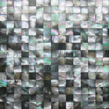 TST Black Lip Mother Of Pearl Tile Black Silver Green Squared 4/5'' Chips Deapwater Seashell Pad Tile