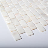 TST Mother Of Pearl Tiles White Subway Interlocking Gliterring Fresh Water Shell Tile