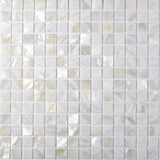 TST Mother Of Pearl Tiles White Squared 4/5'' Chips Natural Iridescent Finish Shell Tiles