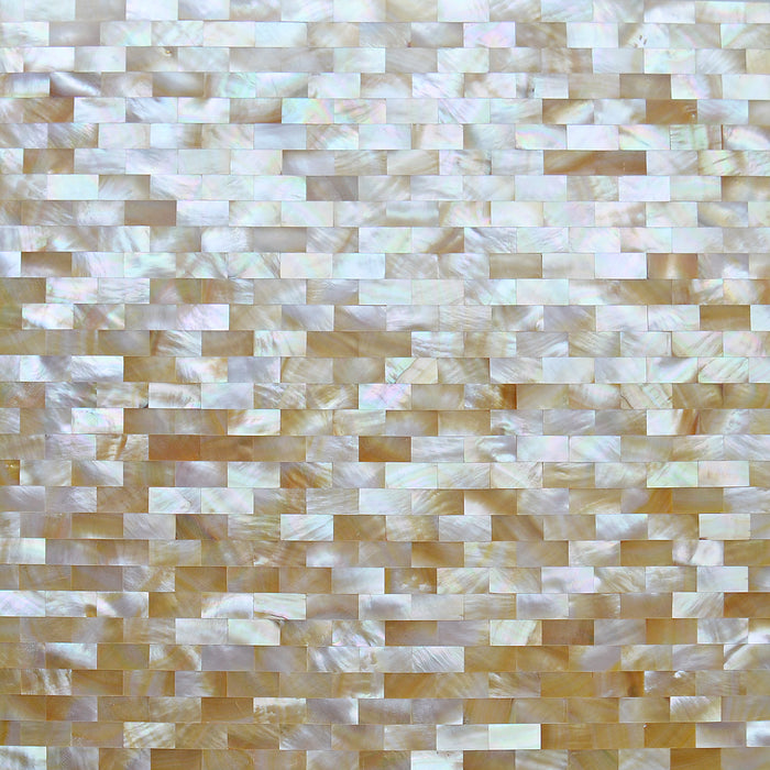 TST Yellow Lip Shell Subway Iridescent Mother of Pearl Tiles Natural Mosaic Living Room Decor Deep Sea Shell Tiles