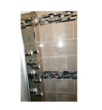 Black Chrome Silver Glass Tile Kitchen Backsplash Art Mosaic Bath Wall【Pack of 5 Sheets】