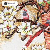 TST Mosaic Murals Long Tail Lucky Birds & Flowers Unique Design Customized Mosaic Picture