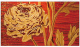 TST Mosaic Mural Red & Golden Big Flower Sketch Unique Art Design Crystal Glass Mosaics