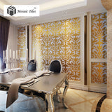 TST Mosaic Collages Golden Flower Pattern Vines Wall Deco Art Mosaics