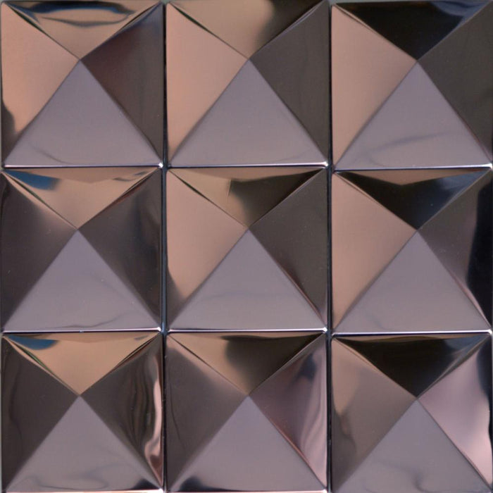 TST Pyramid Metal Tiles Silver Glossy Mosaic Background Decor Art