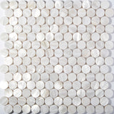 TST Freshwater Shell Pad Tiles White Round Chips Shinning Kitchen Backsplash Bathroom Wall Deco