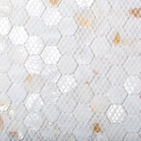 TST Mother Of Pearl Tiles White Hexagon Shinning Wall Deco Backsplash Shell