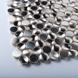 TST Stainless Steel Mosaic Tile Silver Round Chips Backsplash Living Room Wall Decor