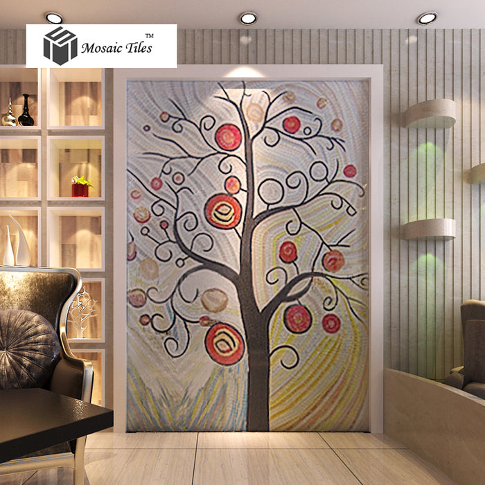 TST Mosaic Mural Candy Color Red Happiness Love Tree Lollipop Bedroom Study Deco