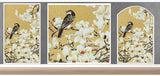 TST Mosaic Mural Yellow White Flower Birds Handcraft Customized Art Wall