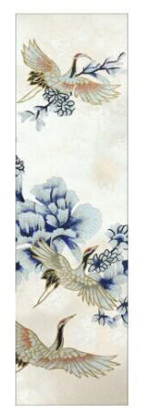 TST Mosaic Mural Crystal Glass Stork Pattern Customize Crane Beige Background 
